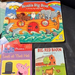 Noah's Big Boat Lift-the-Flap Book, 3 Peppa Pig Readers, Big Red Barn